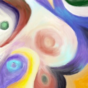 "April 2024" digital painting, 36 x 36 in max (92 x 92 cm max), 2024