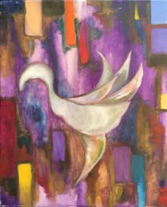 "Hummingbird" mixed media on canvas, 16 x 20 in (40 x 50 cm), 2007
