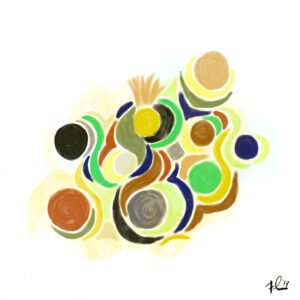 "Mandela Effect" digital painting, 36 x 36 in max (92 x 92 cm max), 2017