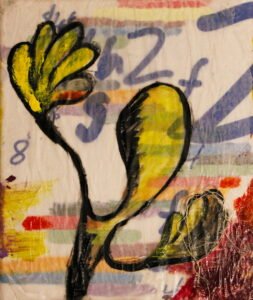 "One Series 11 - Cookies and Whiskey" mixed media on canvas, 8 x 10 in (20 x 25 cm), 2009