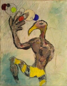 "One Series 9 - Chimera" mixed media on canvas, 8 x 10 in (20 x 25 cm), 2009