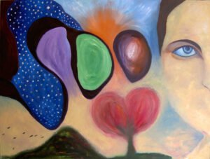 "Attraction" oils on board, 48 x 36 in (122 x 92 cm), 2003