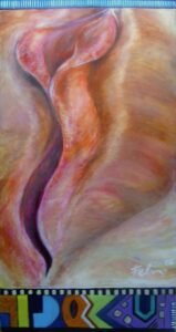"Dessert Flower" acrylics on board, 24 x 48 in (61 x 122 cm), 2006