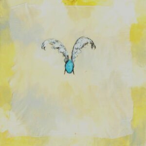 "Eggs with Wings - Yellow" mixed media on canvas, 12 x 12 in (31 x 31 cm), 2009