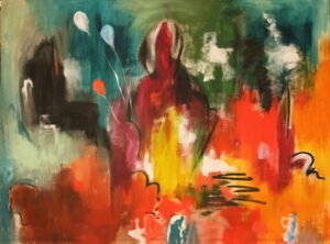 "Getting Over" acrylics on canvas, 48 x 36 in (122 x 92 cm), 2010
