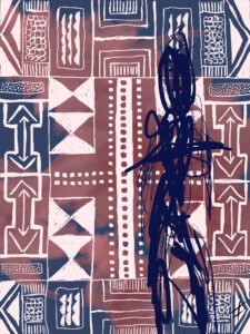 "Kente" digital painting, 36 x 48 in max (92 x 122 cm max), 2017