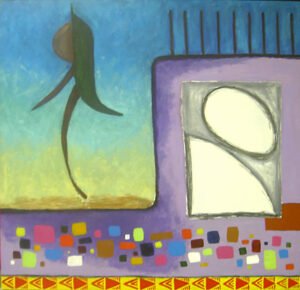"Newlife" acrylics on board, 48 x 48 in (122 x 122 cm), 2006