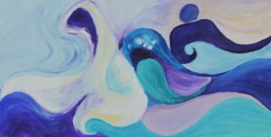 "Waves" acrylics on board, 48 x 24 in (122 x 61 cm), 2005